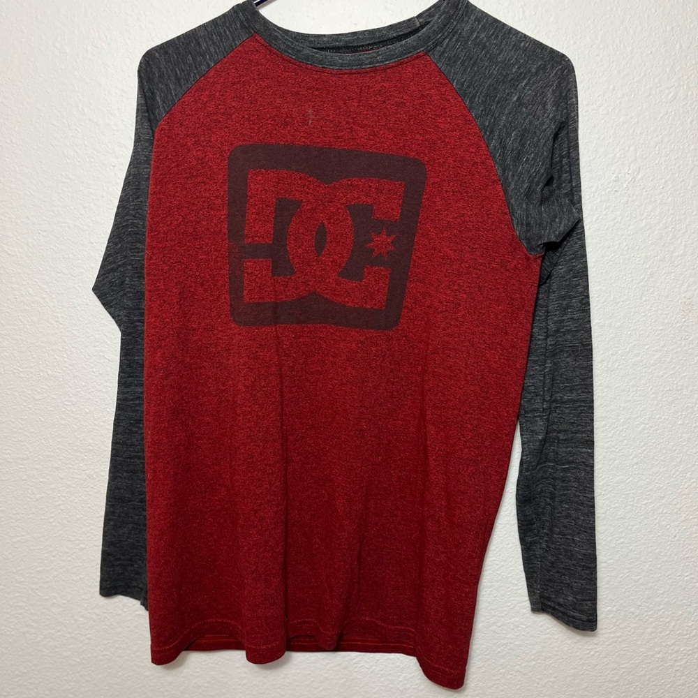 DC Red and Gray Long Sleeve Tee